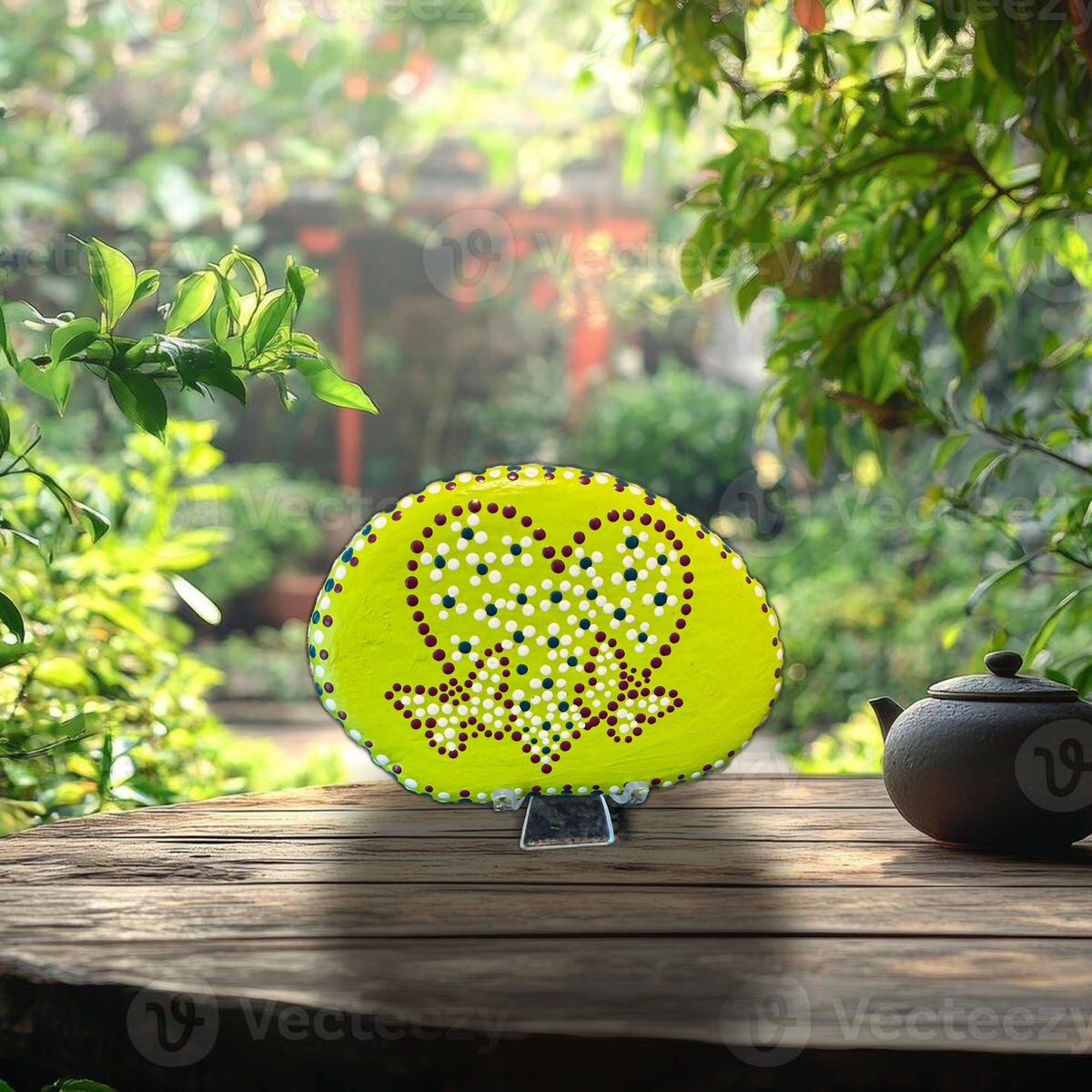 Herz im Sonnenglanz – handbemalter Mandala-Stein, Herz-Deko als Geschenkidee