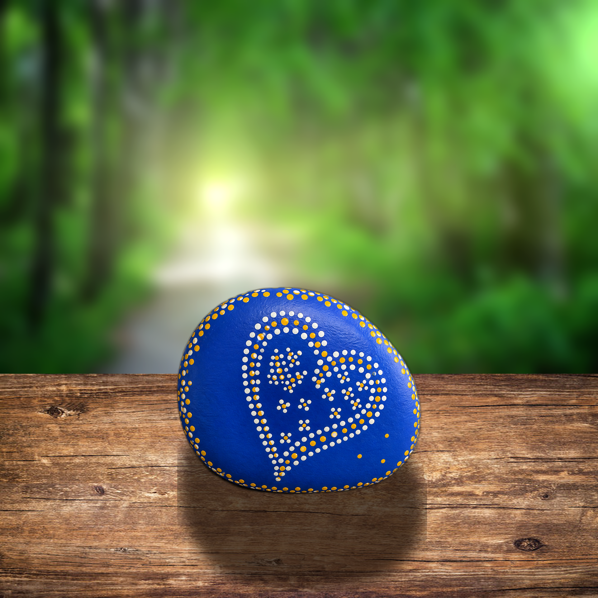 Herz aus Punkten – handbemalter Mandala-Stein, Herz-Deko als Geschenkidee