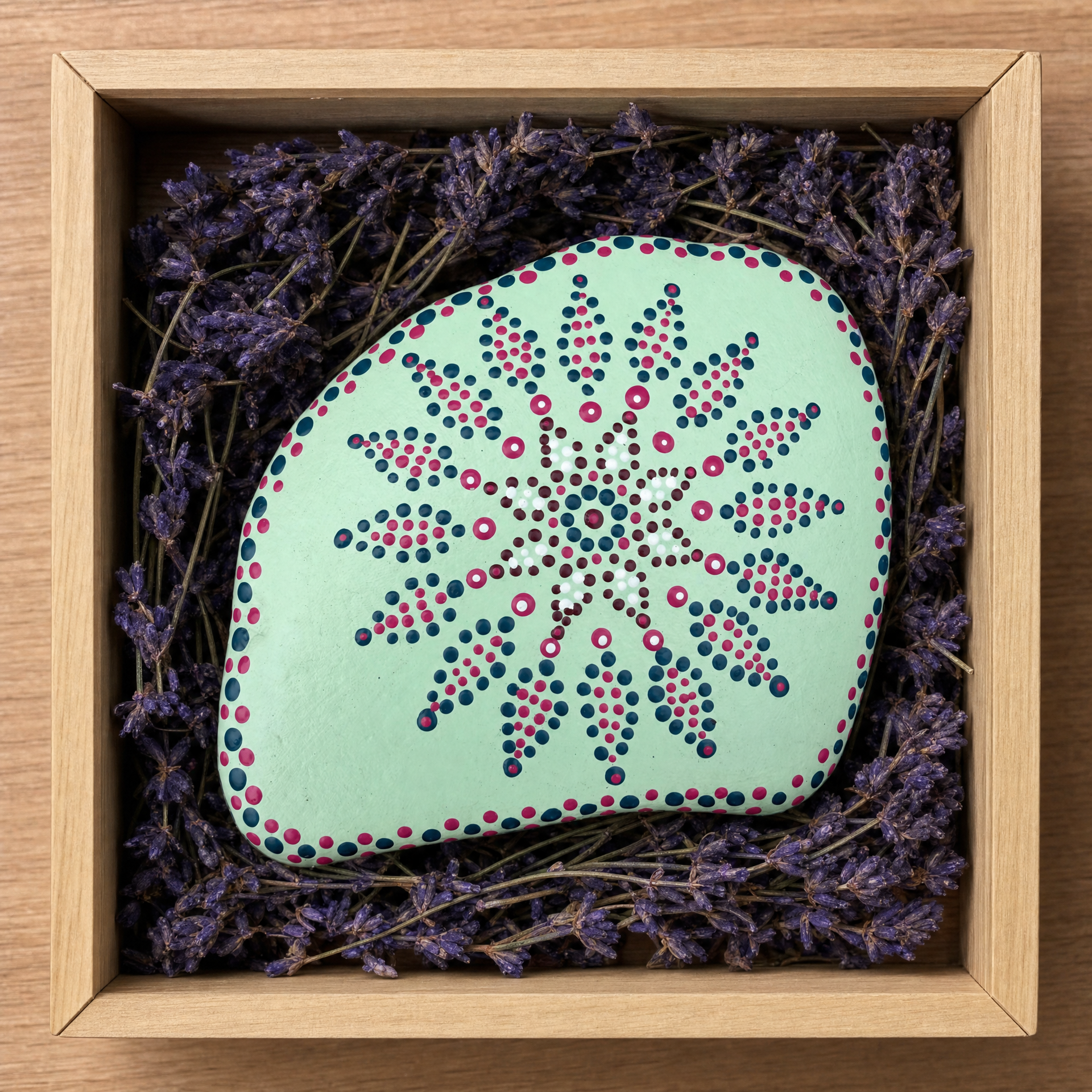 Punktpoesie Schmetterling – handbemalter Mandala-Stein, Schmetterlings-Deko als Gartengeschenk